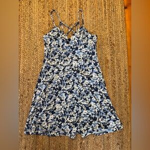 BCX Blue and White Floral Dress
